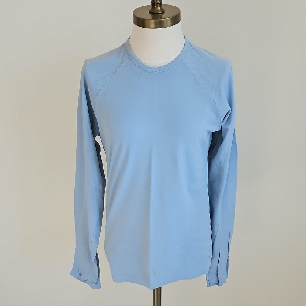 Athleta Blue Fitted Long Sleeve Tee